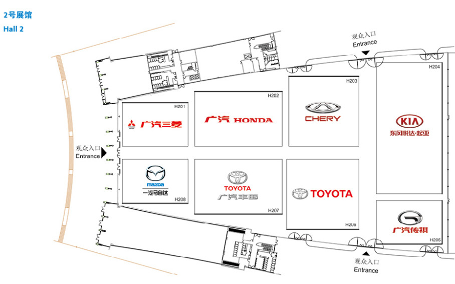 2016成都车展各展馆分布图
